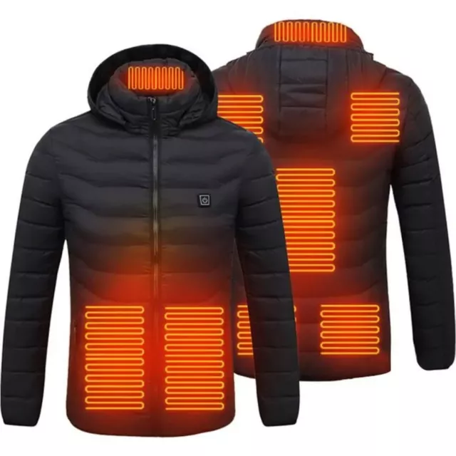 Gilet chauffante électrique USB à 8 zones manteau de veste lavable à 3 vitesses