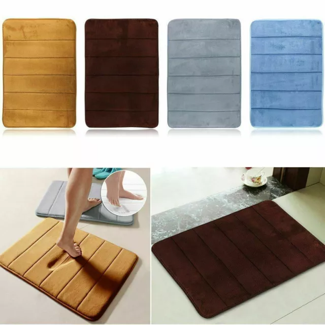 Quality Microfibre Memory Foam Bathroom Shower Bath Mat With Non Slip Back S/L