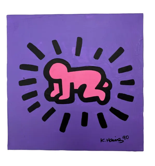 Keith Haring Graffiti Art Pop Art Radiant Baby Painting (1990)