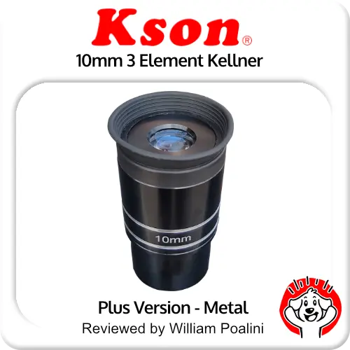 10mm Kson 3 Element Kellner 45º Eyepiece (1.25")  Warm Climate Version (Metal)