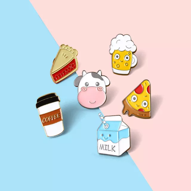 Creative Café Tasse Forme Broche Drôle Vache Tête Dessin Nourriture  *