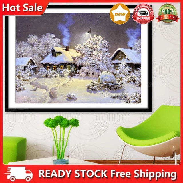 5D DIY Diamonds Drawing Full Round Drill Snowhouse Diamonds Painting Home Decor