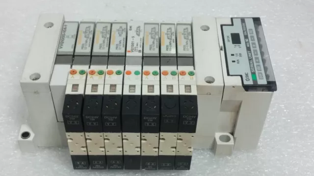 SMC Model SC Serial Unit. 7 valves on Manifold VVQ1000-10A-1, VQ1501-5, VQ1201-5