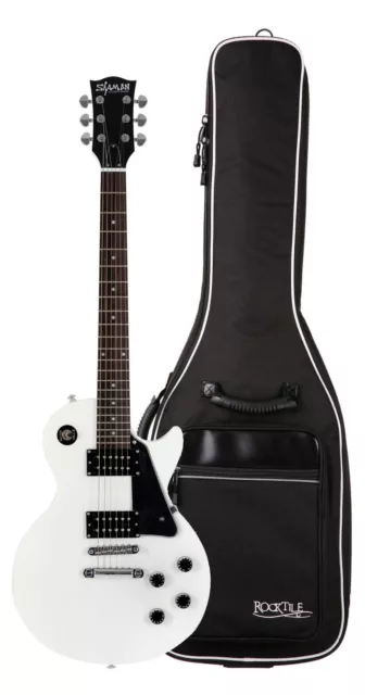 Shaman Element Series SCX-100W Gigbag Set E-Gitarre Single Cut Flat Top Weiß