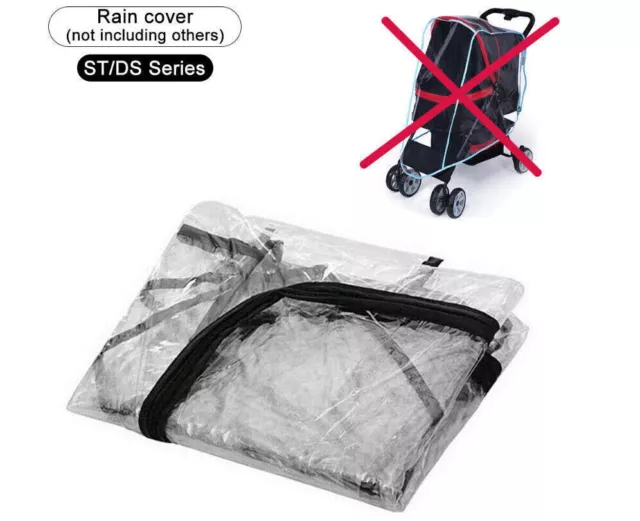 Outdoor Travel Folding Cat Dog Cart Carrier Pet Stroller Waterproof Rain Cover