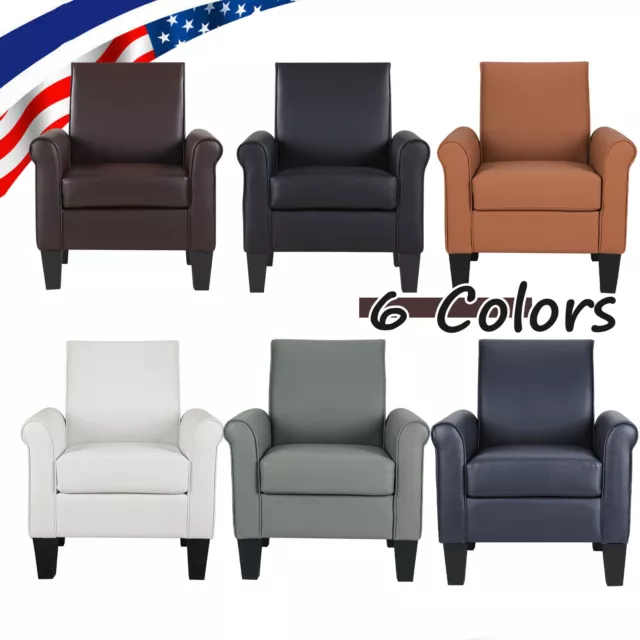 6 Colors Leather Modern Single Sofa Home Office Seating Armchair For Living Room