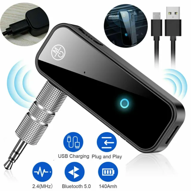2in1 Audio Adapter 3.5mm Aux Car Bluetooth 5.0 Transmitter Receiver USB Wireless