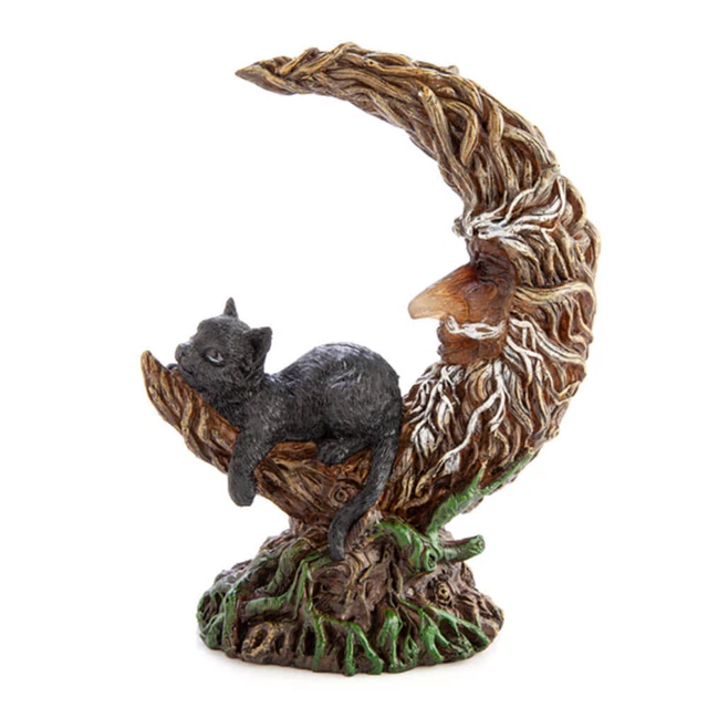 Figurine Nemesis Now Sooky - Chat Noir Sur Croissant De Lune, 11,5 Cm, Résine Peinte Main