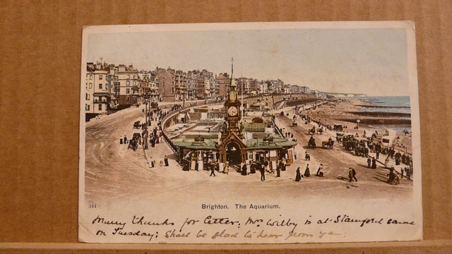Postcard posted Sussex, Brighton, The Aquarium