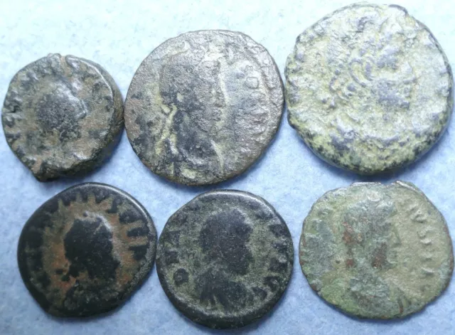 Lot Of 6 Small Roman Bronze Coins