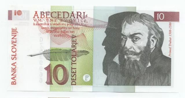 Slovenia 10 Tolarjev 1992 P 11 UNC Uncirculated Banknote