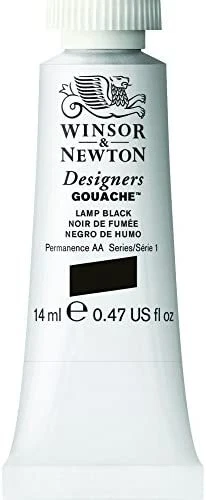 Lámpara Winsor and Newton Designer Gouache 14 ml negra, serie 1