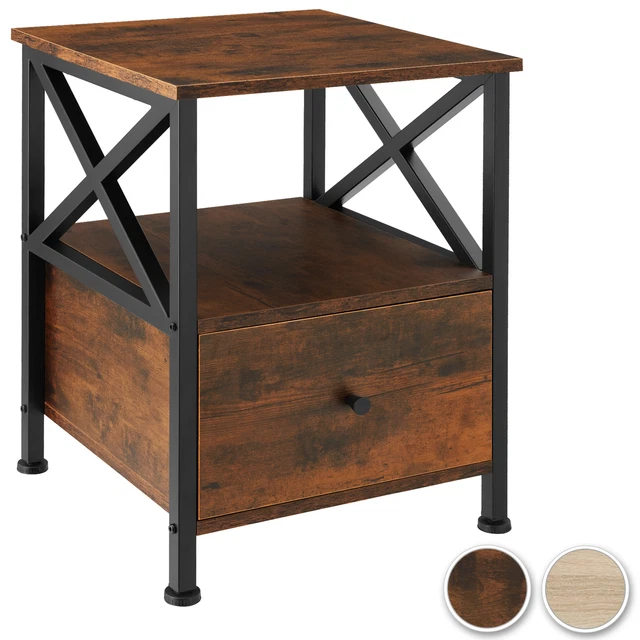 Table de chevet Falkirk chambre à coucher meuble de rangement style industriel
