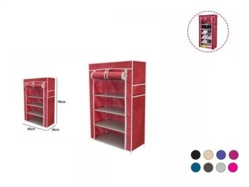 Scarpiera Con Ruote Argento 66x27x100 Cm Cod Mxl 44159 - Foto 3