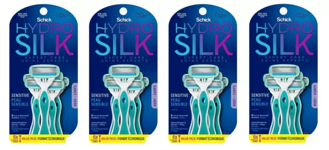 Schick Hydro Silk Sensitive Care Disposable Razors, 24 Count