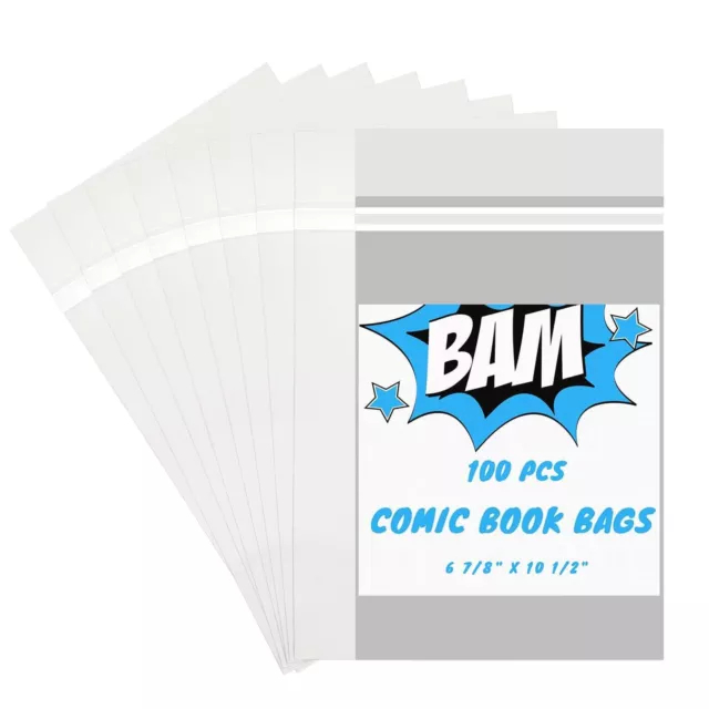 Comic Book Bags, Acid Free Current Comic Book Sleeves, Comic Protector 100 PCS