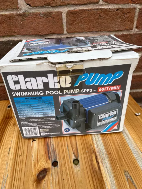 Clarke swimming pool pump Model SPP3 - 60LT/MIN Part No 7175010