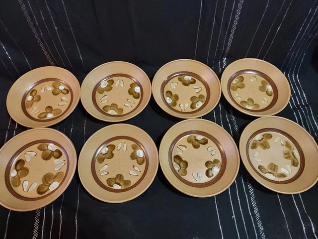 Lot De 8 Assiettes creuses En Grès Atelier D'art Sarreguemines. Collection...