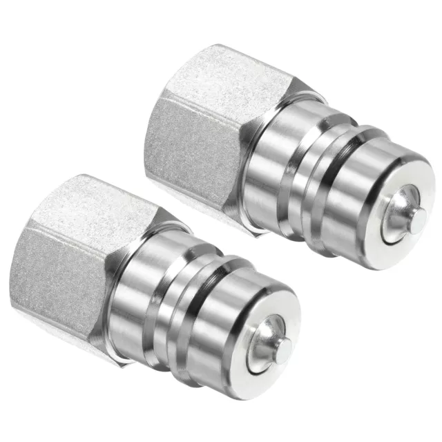 2Pcs Hydraulic Quick Connect Coupler M22x1.5mm Female 0.85" OD Pipe Fitting