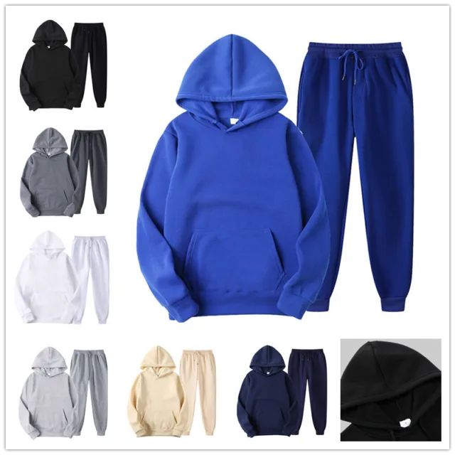 Mens Athleticwear Dailywear Hooded Sweatshirt With Sweatpants Fashion Outfits 2