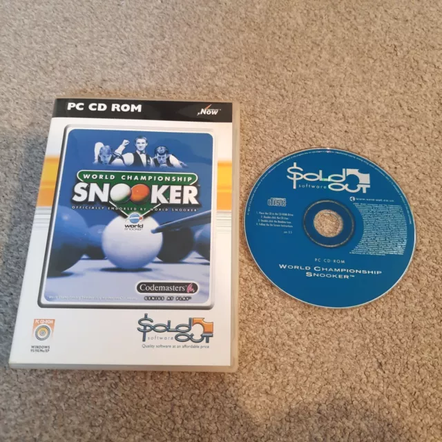 World Championship Snooker PC GAME CD ROM CODEMASTERS SOLDOUT SPORT STRATEGY VGC