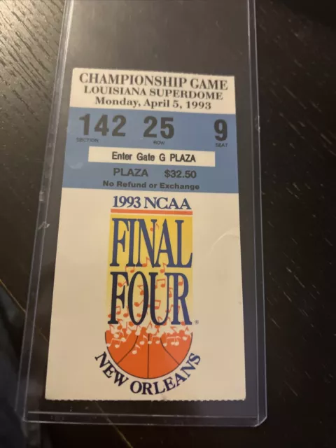 1993 NCAA Final Four Ticket Stub Webber Timeout Technical Michigan UNC Fab 5 🔥