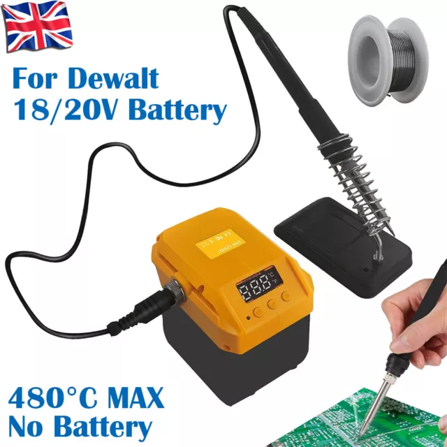 For Dewalt 18/20V Battery UK 60W Cordless Electric Soldering Iron Welding 480°C