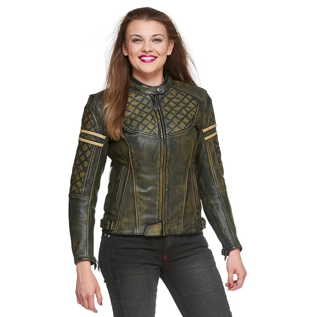 BLOUSON MOTO RETRO en CUIR CIRE POUR FEMME  ApollonCuirs M à XXXL