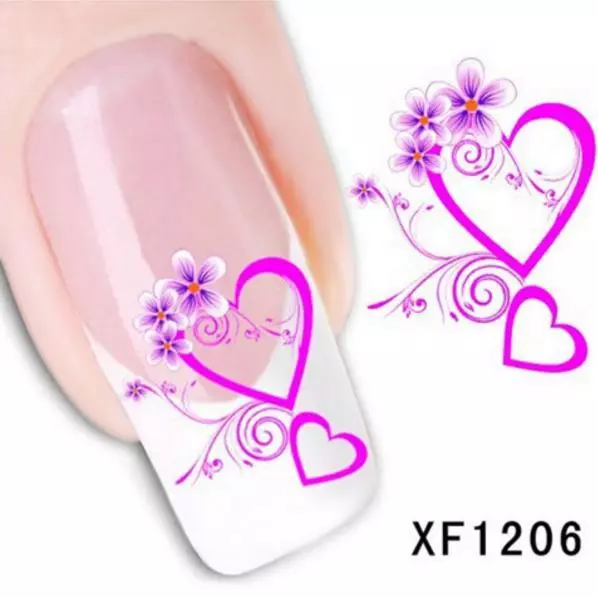 Herz Liebe Nail Art Aufkleber Aufkleber Dekoration Maniküre Wassertransfer