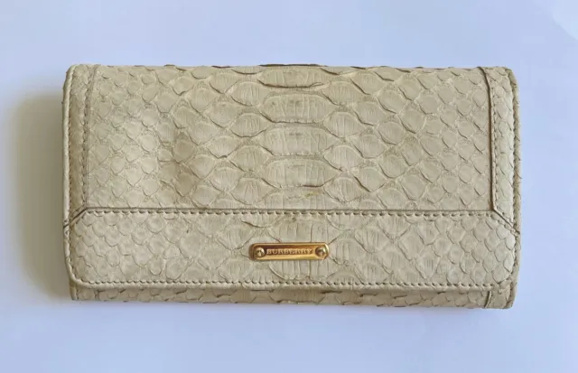 $1425 Authentic BNWT BURBERRY Python Leather Porter Continental Womens Wallet