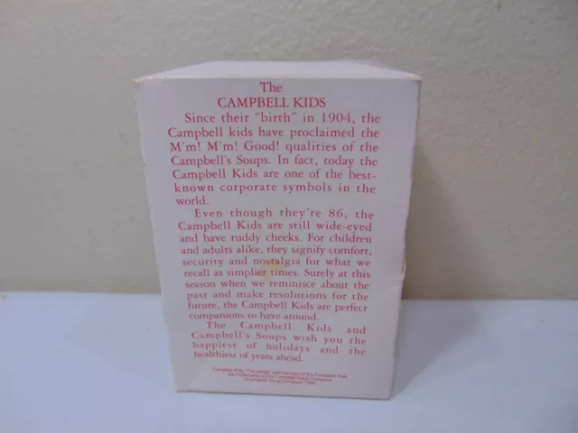 Campbell's Soup Kids Christmas Ornament Ball 1990 Naughty & Nice List In Box 2