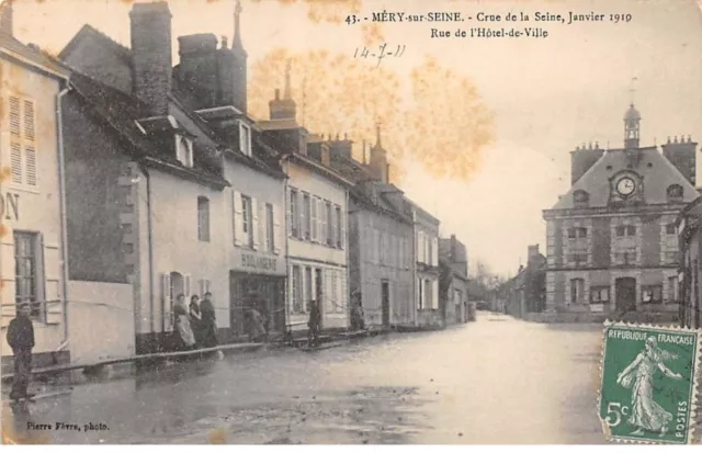 95 - MERY SUR SEINE - SAN44323 - Crue de la Seine - Janvier 1910 - Rue de l'hô