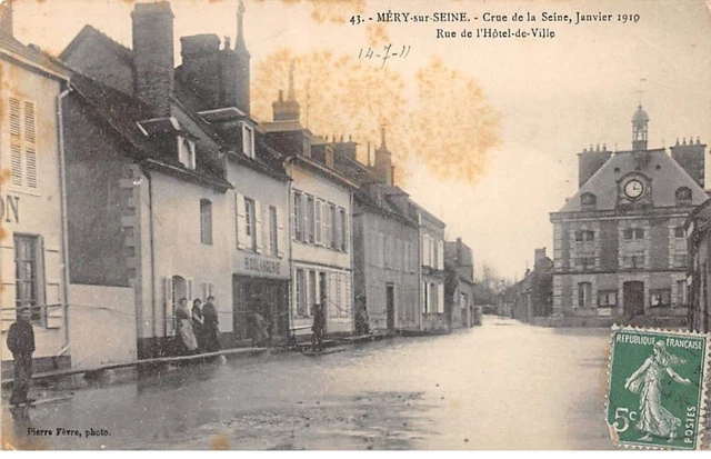 95 - MERY SUR SEINE - SAN44323 - Crue de la Seine - Janvier 1910 - Rue de l'hô