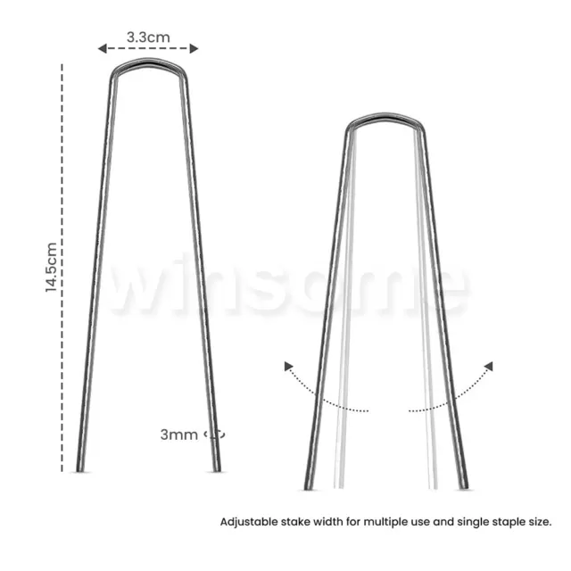 10 Metal U Shaped Turf Pin Galvanised Securing Ground Staple’s Garden Tent Pegs 2