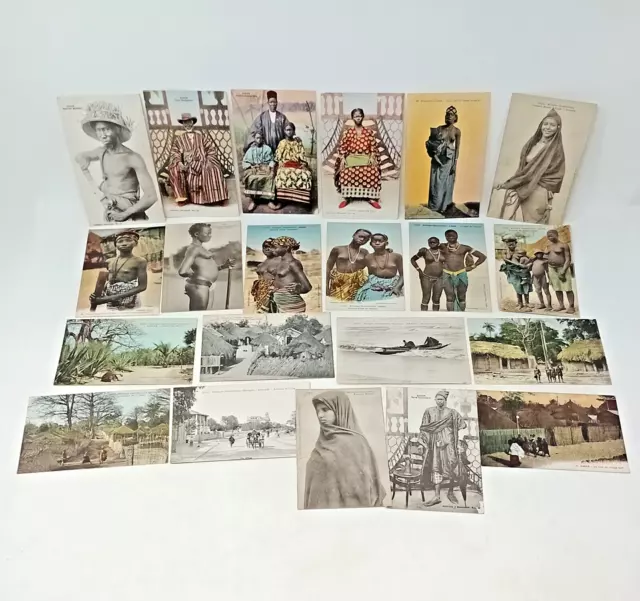 21 x Vintage Senegal Postcards Dakar Portraits Landscapes early 20th century