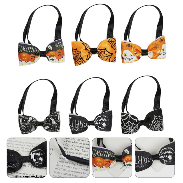 6 Pcs Pet Supplies Adjustable Cat Collar Pet Bow Tie Black Chokers Cats Dogs