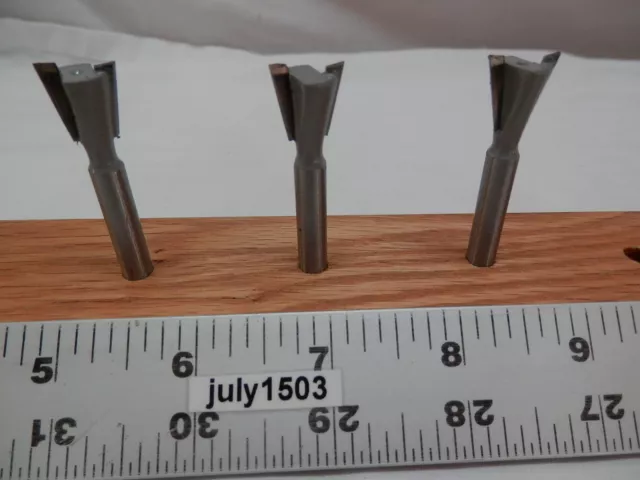 (3) NEW 14° 1/2" D Dovetail Bit Carbide Tipped Router Bit 1/4" Shank qw