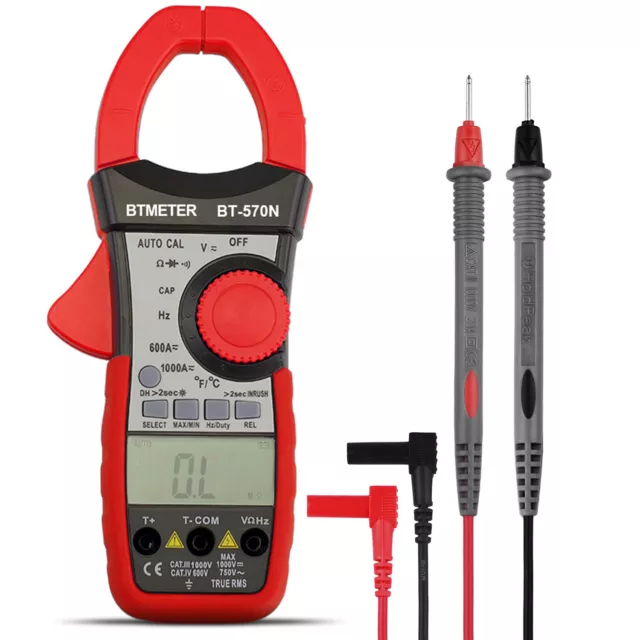 Digital Clamp Meter Voltmeter Amp Meter Ohmmeter Tester AC/DC Inrush Multimeter