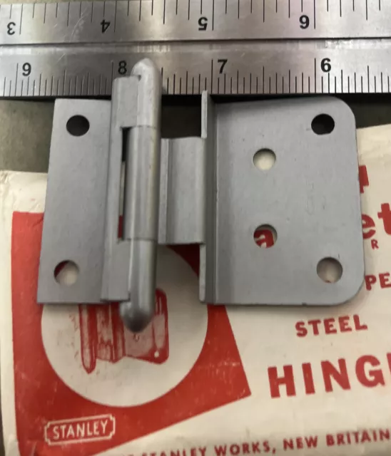 12 Pair) Vintage Stanley  Steel 3/8" Inset Cabinet Hinge 1545-CMD, Solid, Heavy