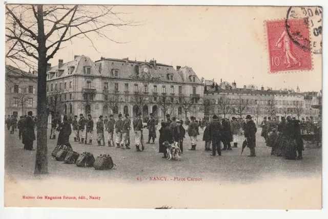 NANCY - CPA 54 - Vie Militaire - Troupes place Carnot