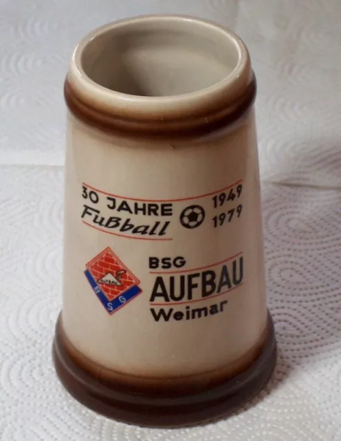 DDR Bierkrug " BSG Aufbau Weimar " 30 Jahre Fussball 1949-1979 Ehrenkrug