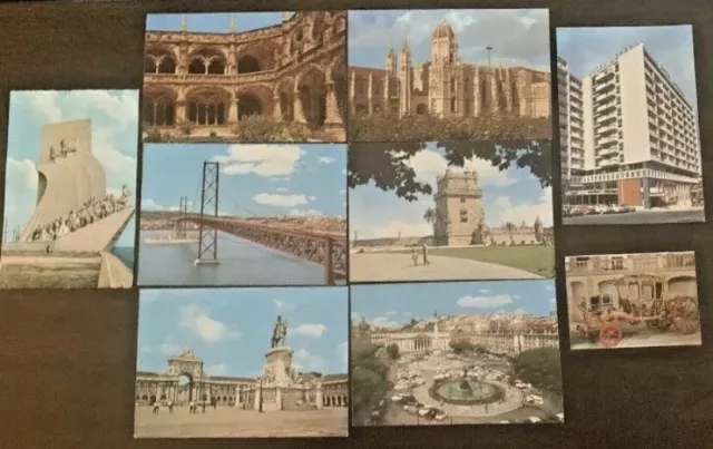 Lot Of 8 Unposted Post Cards Lisbon Portugal Hotel Lutegia 1974