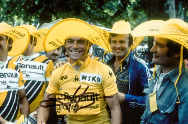 Bernard Hinault Hand Signed 6x4 Tour de France Cycling Genuine Autograph + COA