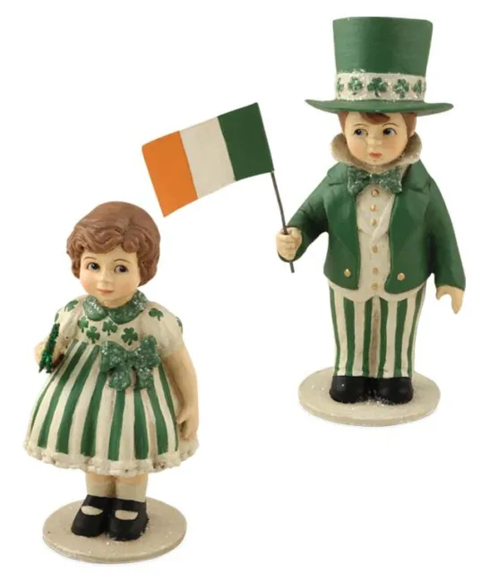 Bethany Lowe Designs: St Patricks Day; Patrick and Erin, Item# TD6018 Set of 2