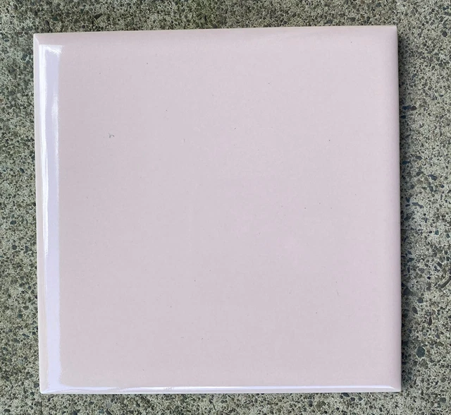 Vintage American Olean 4.25” ‘Pink Blush’ Glossy Ceramic Tile *Reclaimed