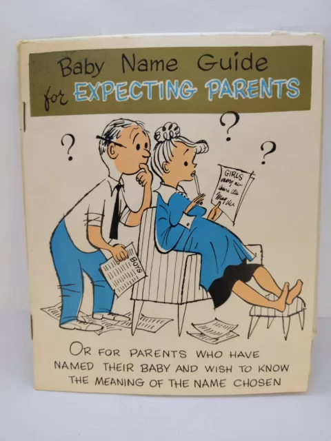 Vintage Expectant Babys Names WITH Meaning Barker's GREETING CARD  circa 1950