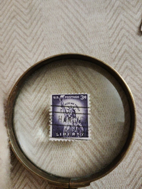 Timbre rare usa statue de la liberté 3 cents  violet oblitere / 1954  - Collection