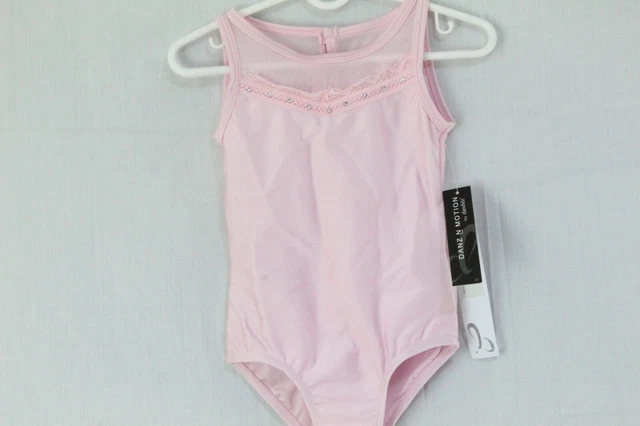 DANZ N MOTION Toddler Girls' Size 2-4 Tank Rhinestone Leotard Color Pink NWT
