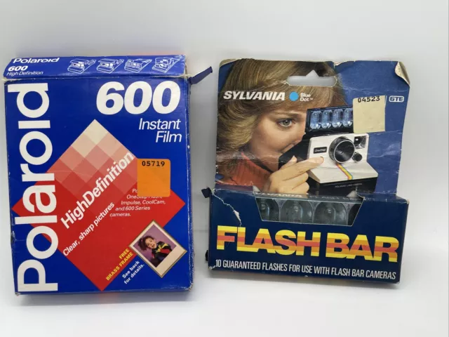 Película instantánea Polaroid 600 genuina vintage caducada 1995 y barra flash! Nuevo