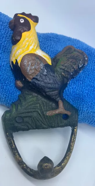 Cast Iron ROOSTER Towel Hanger Coat  Hat Hooks, Key Rack  HEN Hook CHICKEN